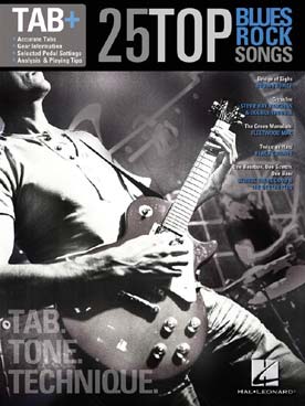 Illustration de 25 TOP BLUES ROCK SONGS Tab tone technique
