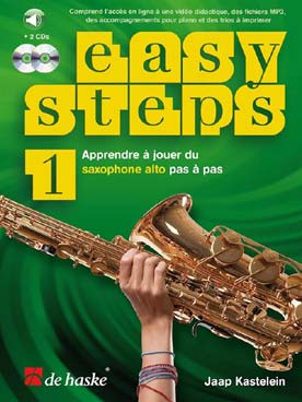 Illustration de EASY STEPS avec 2 CD et accès audio en ligne : apprendre à jouer du saxophone alto pas à pas - Vol. 1