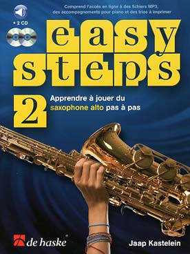 Illustration de EASY STEPS avec 2 CD et accès audio en ligne : apprendre à jouer du saxophone alto pas à pas - Vol. 2