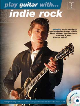 Illustration play guitar with indie rock avec cd
