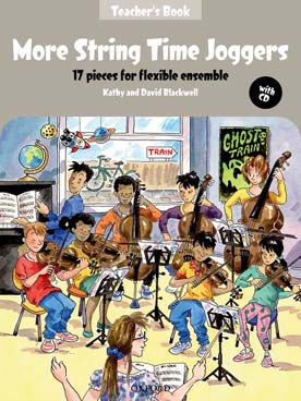 Illustration de More string time joggers : 17 pièces pour ensemble flexible de cordes avec piano - "Teacher" : conducteur + CD play-along avec partie séparée de piano