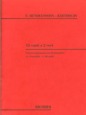 Illustration de 12 Canti a 2 voci pour voix et piano