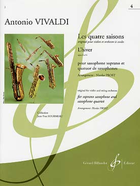 Illustration de Les 4 Saisons op. 8 - N° 4 RV 297 en fa m : L'Hiver pour saxophone soprano et quatuor de saxophones