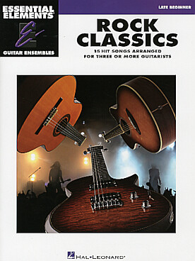 Illustration de ROCK CLASSICS : 15 hits songs - Beginner level