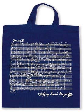 Illustration sac-partition bleu partition de mozart