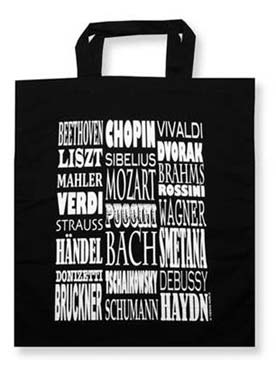 Illustration sac-partition noir motif compositeurs