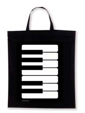 Illustration sac-partition motif piano sur fond noir