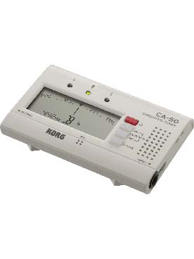 Illustration de Accordeur KORG CA 50 chromatique, la 410 à 480 Hz, du La 0 au Do 8, prise jack, autonomie env. 135 H avec 2 piles AAA, dim. 100x67x17 mm, poids 81 g, manuel d'utilisation téléchargeable