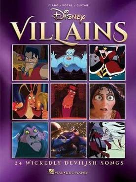 Illustration de DISNEY VILLAINS (P/V/G) : 24 thèmes des méchants de dessins animés