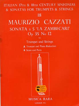 Illustration de Sonate à 5 "La Zambecari" op. 35/12 pour trompettes et cordes, réd. piano