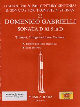 Illustration de Sonate N° IX.5 en ré M pour trompette, cordes et basse continue