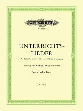 Illustration de UNTERRICHTSLIEDER pour voix élevée et piano (tr. Losse)