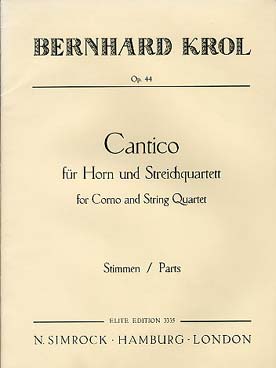 Illustration de Cantico op. 44 pour cor et quatuor à cordes
