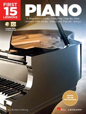 Illustration de FIRST 15 LESSONS - Piano : apprentissage pas à pas pour le débutant avec ou sans professeur (en anglais)