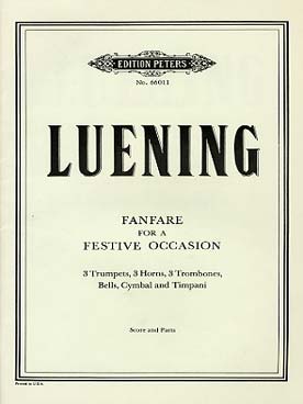 Illustration de Fanfare for a festive occasion pour 3 trompettes, 3 cors, 3 trombones et percussions (C+P)