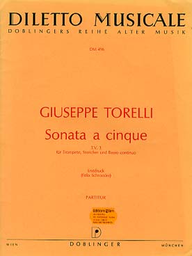 Illustration de Sonata a cinque en ré M pour trompette, cordes et basse continue