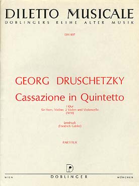 Illustration de Cassazione in quintetto en fa M pour cor, violon, 2 violes et violoncelle - Conducteur