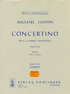 Illustration de Concertino per il clarino concertato pour trompette et orchestre - Parties
