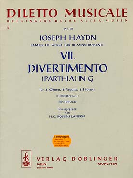 Illustration haydn divertimento en sol maj hob. deest