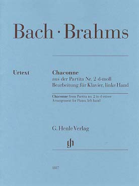 Illustration de Chaconne de la partita BWV 1004 en ré m pour violon (tr. Brahms pour la main gauche seule)