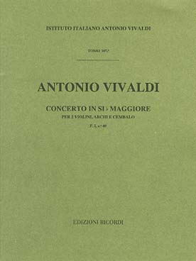 Illustration de Concerto RV 524 en si b M pour 2 violons, cordes et clavecin
