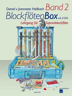 Illustration de BlockflötenBox avec 2 CD - Vol. 2 pour flûte à bec soprano niveau préparatoire, en allemand