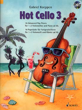 Illustration de HOT CELLO : pièces pop faciles de Gabriel Koeppen pour 1 ou 2 violoncelles et piano ad lib. - Vol. 3 : 18 pièces