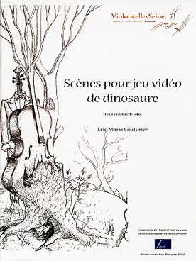 Illustration couturier scenes jeu video de dinosaure