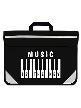 Illustration sacoche a musique noir avec clavier