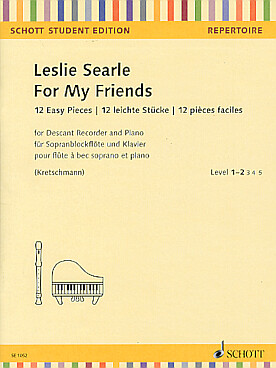 Illustration de For my friends : 12 pièces faciles pour flûte à bec soprano et piano