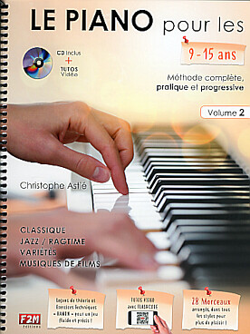 Illustration de Le Piano pour les 9/15 ans tout simplement, avec CD d'écoute et sans connaissance préalable du solfège - Vol. 2