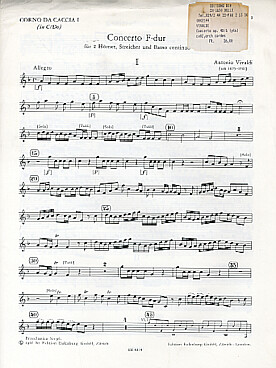 Illustration de Concerto op. 48/6 en fa M pour 2 cors, cordes et basse continue