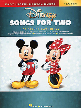 Illustration disney songs for two flutes