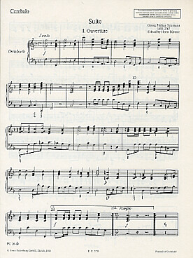 Illustration telemann suite pour 2 cors et cordes