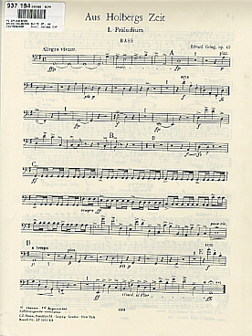 Illustration de Holbergs Suite op. 40 pour cordes - Contrebasse