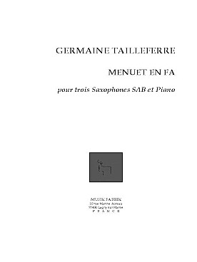 Illustration de Menuet en fa M pour trio de saxophones SAB et piano