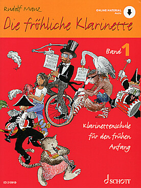 Illustration de Die FRÖHLICHE KLARINETTE (la clarinette joyeuse) : thèmes populaires faciles, tr. R. Mauz - Vol. 1