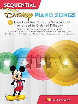 Illustration de DISNEY PIANO SONGS Sequential : 24 pièces de difficulté progressive