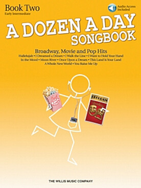 Illustration de A DOZEN A DAY SONGBOOK par E. M. Burnam - Broadway movie and pop hits vol. 2 (easy intermediate level)