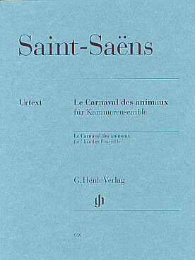 Illustration de Le Carnaval des animaux pour musique de chambre (flûte, clarinette, harmonica de verre, xylophone, 2 pianos, 2 violons, alto, violoncelle et contrebasse)