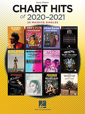 Illustration chart hits of 2020-2021 (piano facile)