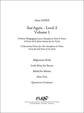 Illustration lopez sax' again niveau 2 vol. 1