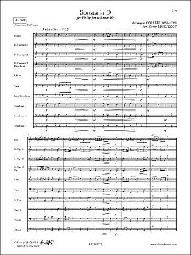 Illustration de Sonate en ré pour cornet, 3 trompettes Sib, cor, tuba, 3 trombones, trombone basse