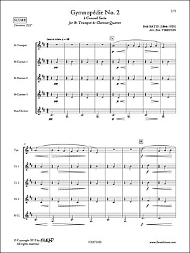 Illustration de Gymnopédie N° 2 pour trompette et quatuor de clarinettes