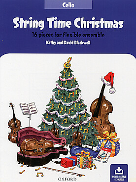 Illustration blackwell string time christmas cello