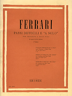 Illustration de Passi difficili e "a solo" pour trombone et tuba basse - Vol. 1