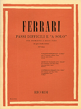 Illustration de Passi difficili e "a solo" pour trombone et tuba basse - Vol. 3