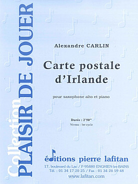 Illustration de Carte postale d'Irlande pour saxophone alto