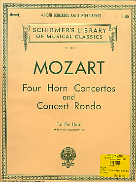 Illustration mozart horn concertos and concert rondo