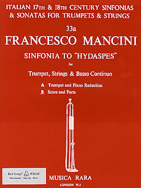 Illustration de Sinfonia to "Hydaspes" pour trompettes,  cordes et basse continue